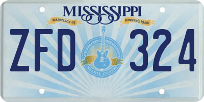 MS license plate ZFD324