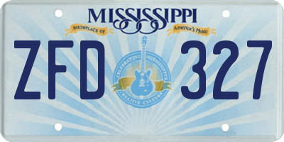 MS license plate ZFD327