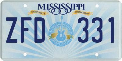 MS license plate ZFD331