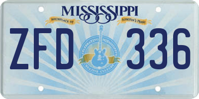 MS license plate ZFD336