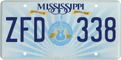 MS license plate ZFD338