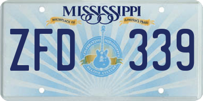 MS license plate ZFD339