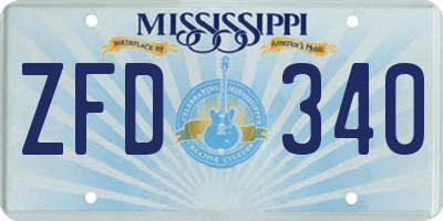 MS license plate ZFD340