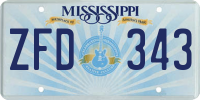MS license plate ZFD343
