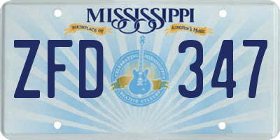 MS license plate ZFD347