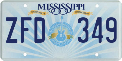 MS license plate ZFD349