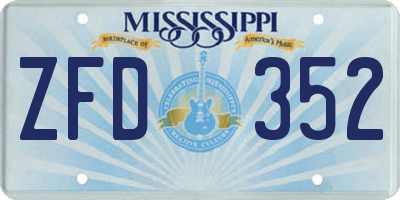 MS license plate ZFD352