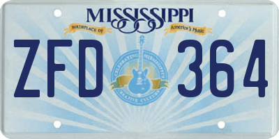 MS license plate ZFD364