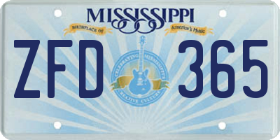 MS license plate ZFD365