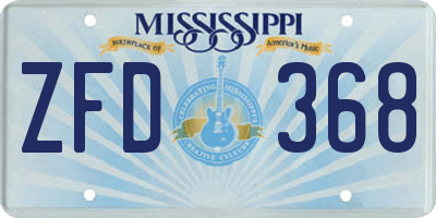 MS license plate ZFD368