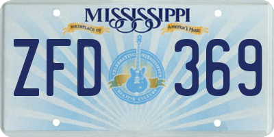 MS license plate ZFD369