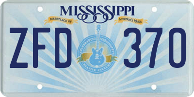 MS license plate ZFD370