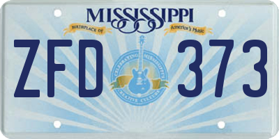 MS license plate ZFD373