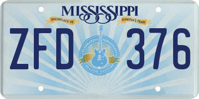 MS license plate ZFD376