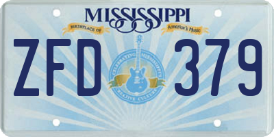 MS license plate ZFD379