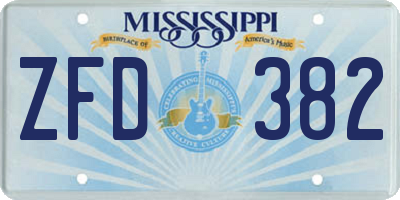 MS license plate ZFD382