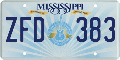 MS license plate ZFD383