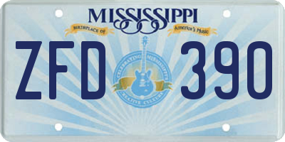MS license plate ZFD390