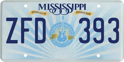 MS license plate ZFD393