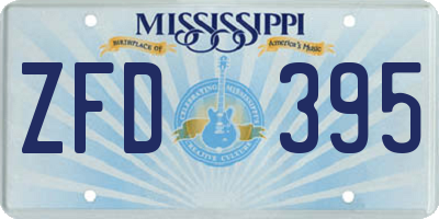 MS license plate ZFD395