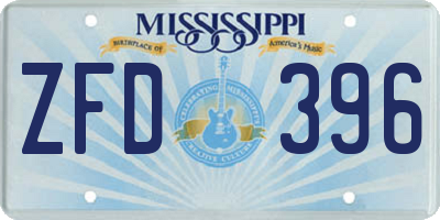 MS license plate ZFD396
