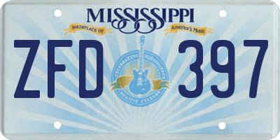 MS license plate ZFD397