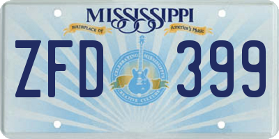 MS license plate ZFD399