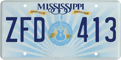 MS license plate ZFD413