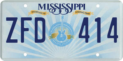MS license plate ZFD414