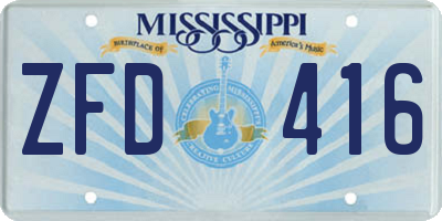 MS license plate ZFD416
