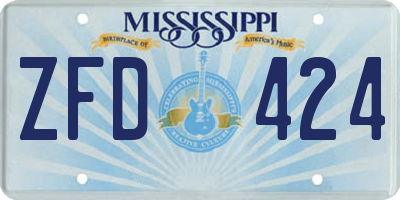 MS license plate ZFD424