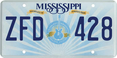 MS license plate ZFD428