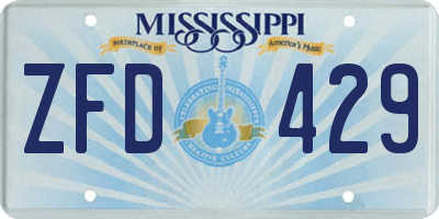 MS license plate ZFD429