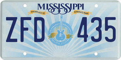 MS license plate ZFD435