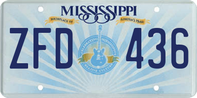 MS license plate ZFD436