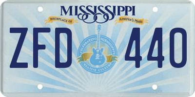 MS license plate ZFD440