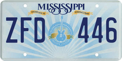 MS license plate ZFD446