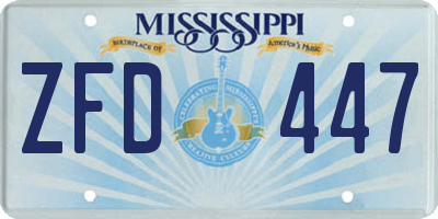 MS license plate ZFD447