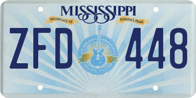 MS license plate ZFD448