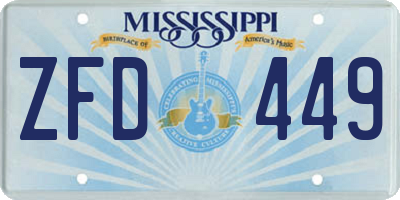 MS license plate ZFD449