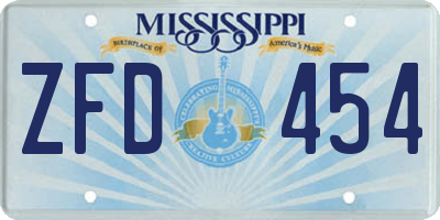 MS license plate ZFD454