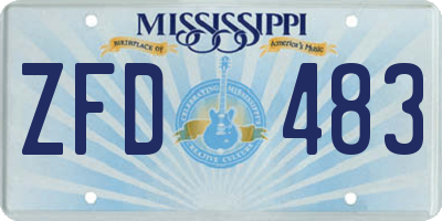 MS license plate ZFD483