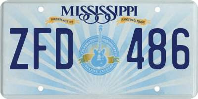 MS license plate ZFD486