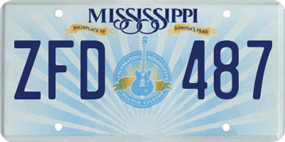 MS license plate ZFD487