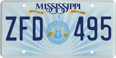 MS license plate ZFD495