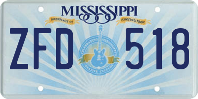 MS license plate ZFD518