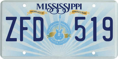 MS license plate ZFD519