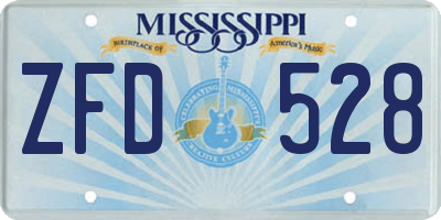 MS license plate ZFD528