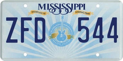 MS license plate ZFD544