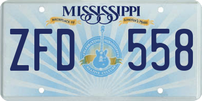 MS license plate ZFD558